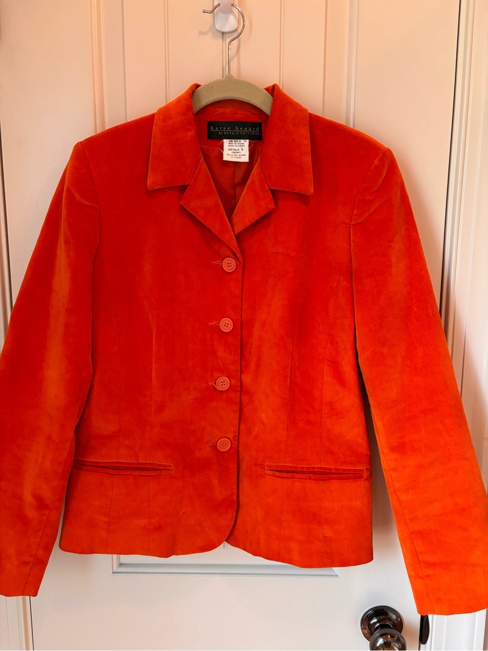 Harve Bernard Velvet retro vintage Women's Blazer orange women’s 6